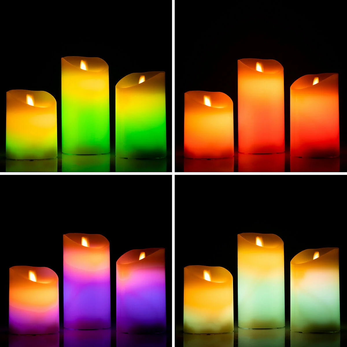 Mehrfarbige LED-Kerzen Flammeneffekt mit Fernbedienung Lendles  3 Stück – Produktansicht 5