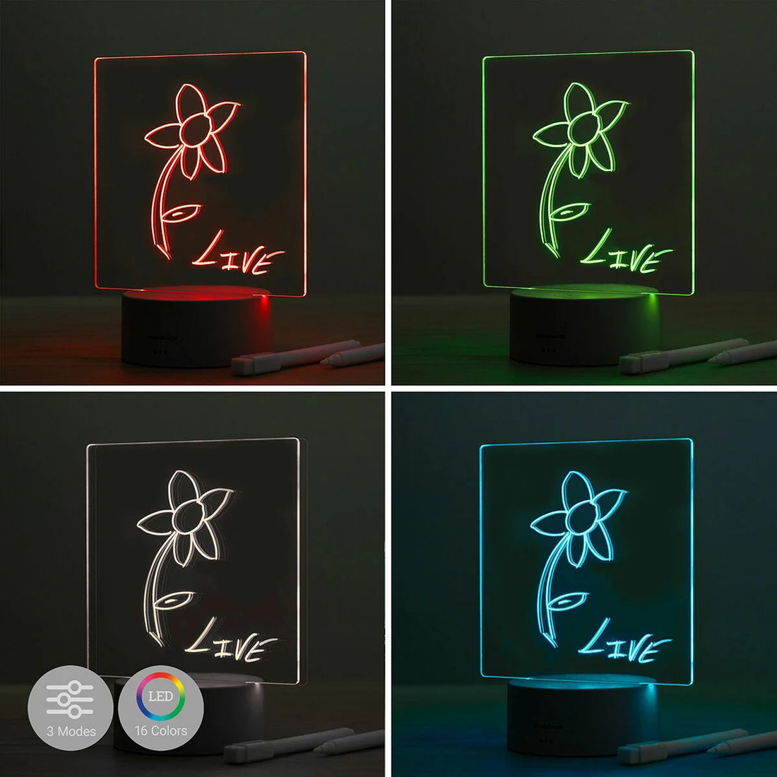 LED-Notiztafel Lemo mit 16 Lichtfarben – Detailansicht 3