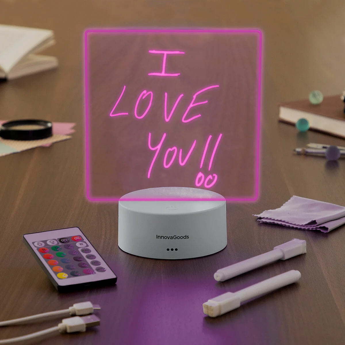 LED-Notiztafel Lemo mit 16 Lichtfarben – Produktansicht 3