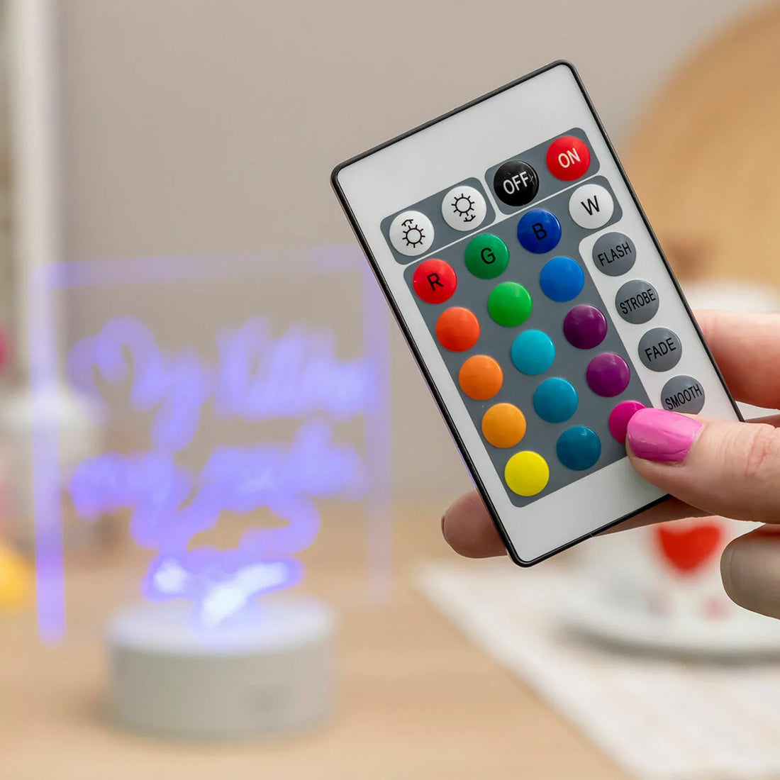 LED-Notiztafel Lemo mit 16 Lichtfarben – Detailansicht 2
