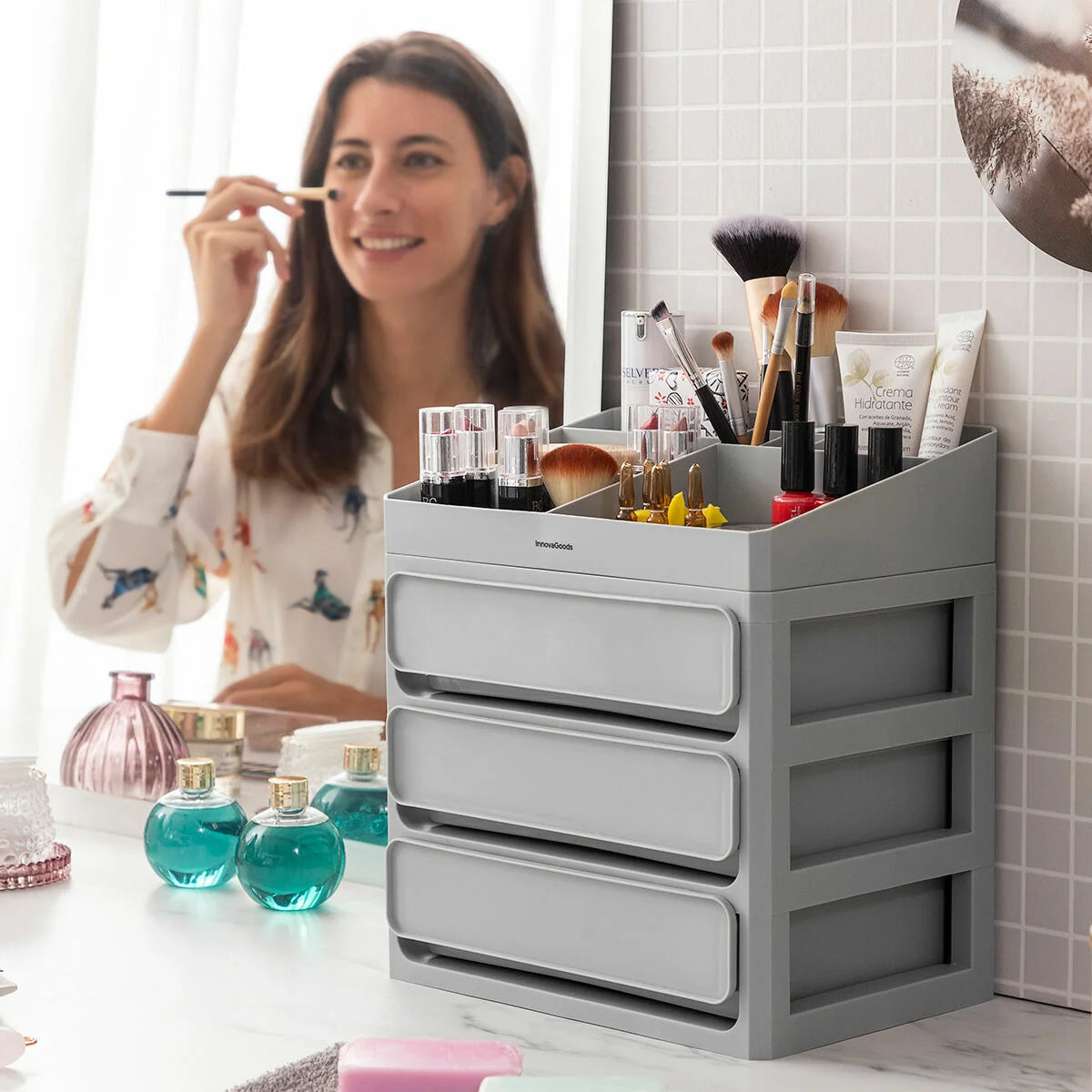 InnovaGoods Make-up Organizer mit 3 Schubladen