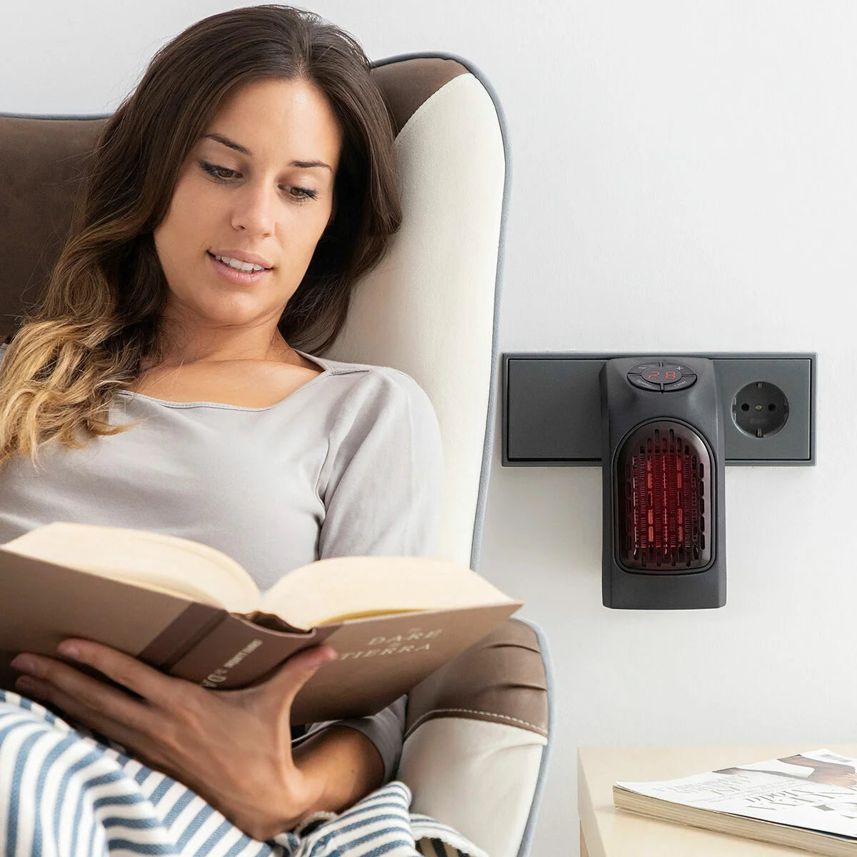 Heatpod Mini-Steckdosenheizung mit Timer, 400 W – Produktansicht 3
