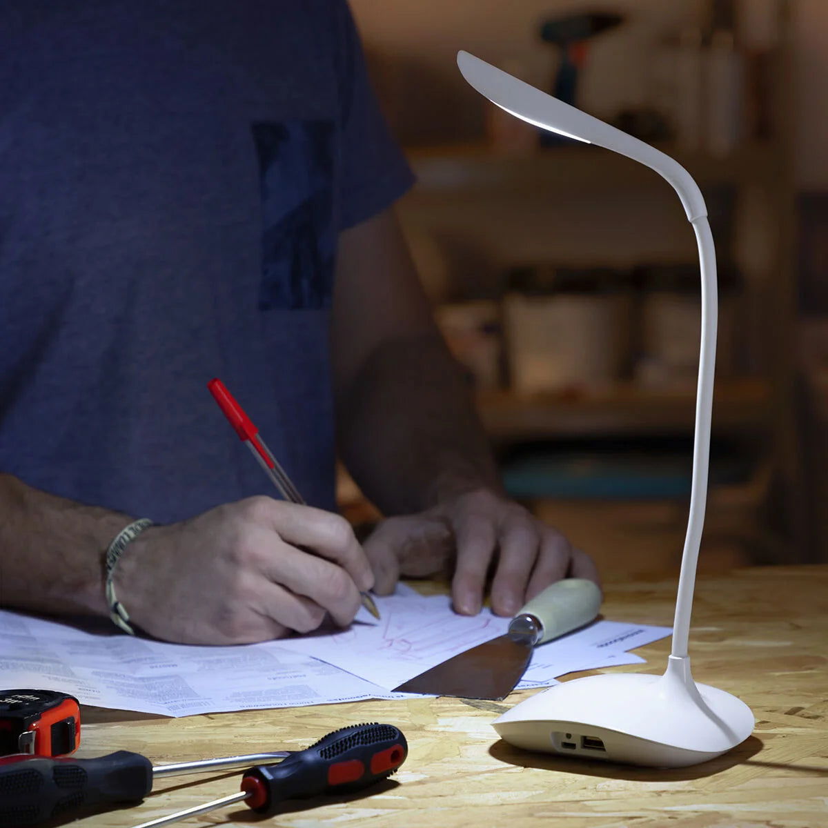 Lum2Go Touch-LED-Tischlampe Weiß – Produktansicht 2