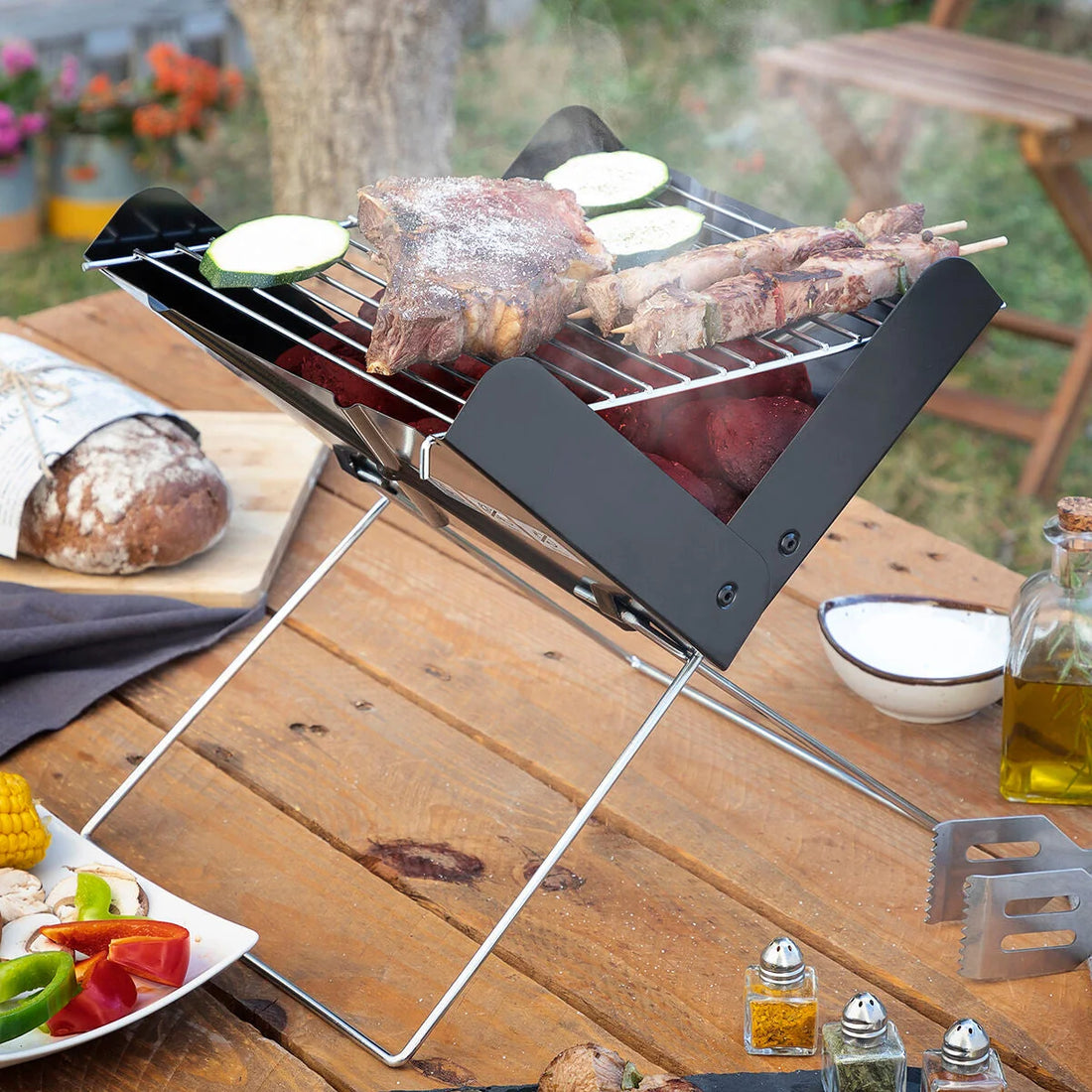 Foldecue klappbarer Mini-Holzkohlegrill – Detailansicht 1