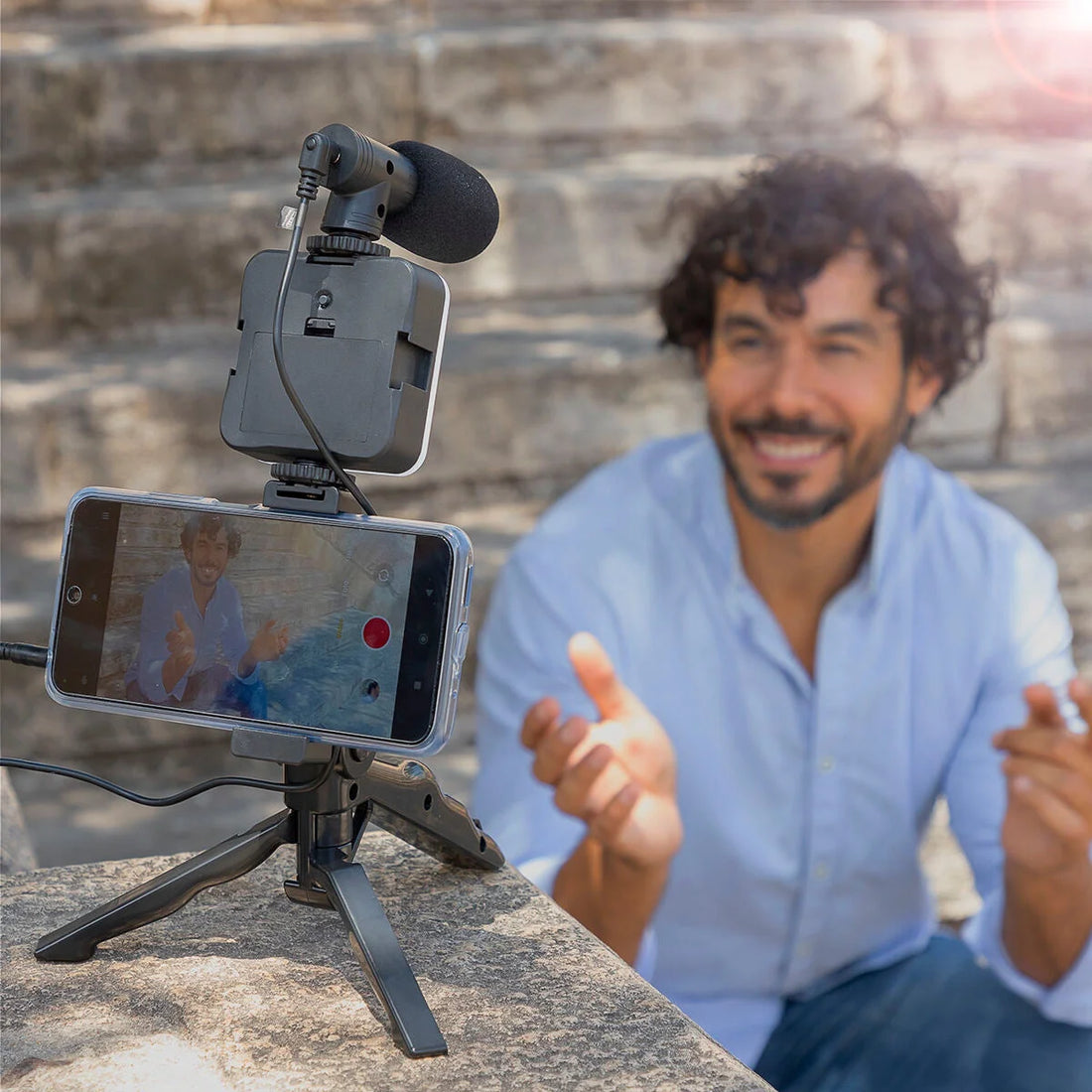 Plodni Vlogging-Kit mit Licht & Mikrofon, 6-teilig – Detailansicht 4