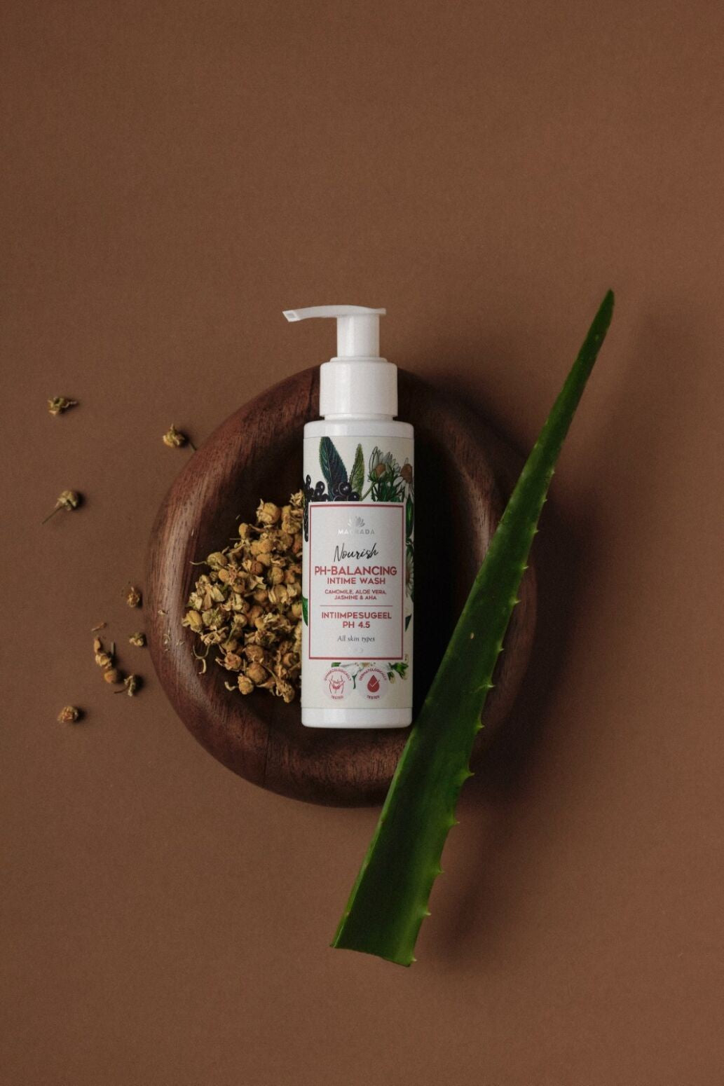 Intim – Waschgel mit Kamille, Aloe, und AHA, pH 4.5 – Detailansicht 1