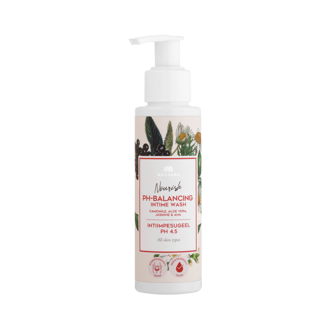 Intim – Waschgel mit Kamille, Aloe, und AHA, pH 4.5 – Detailansicht 3