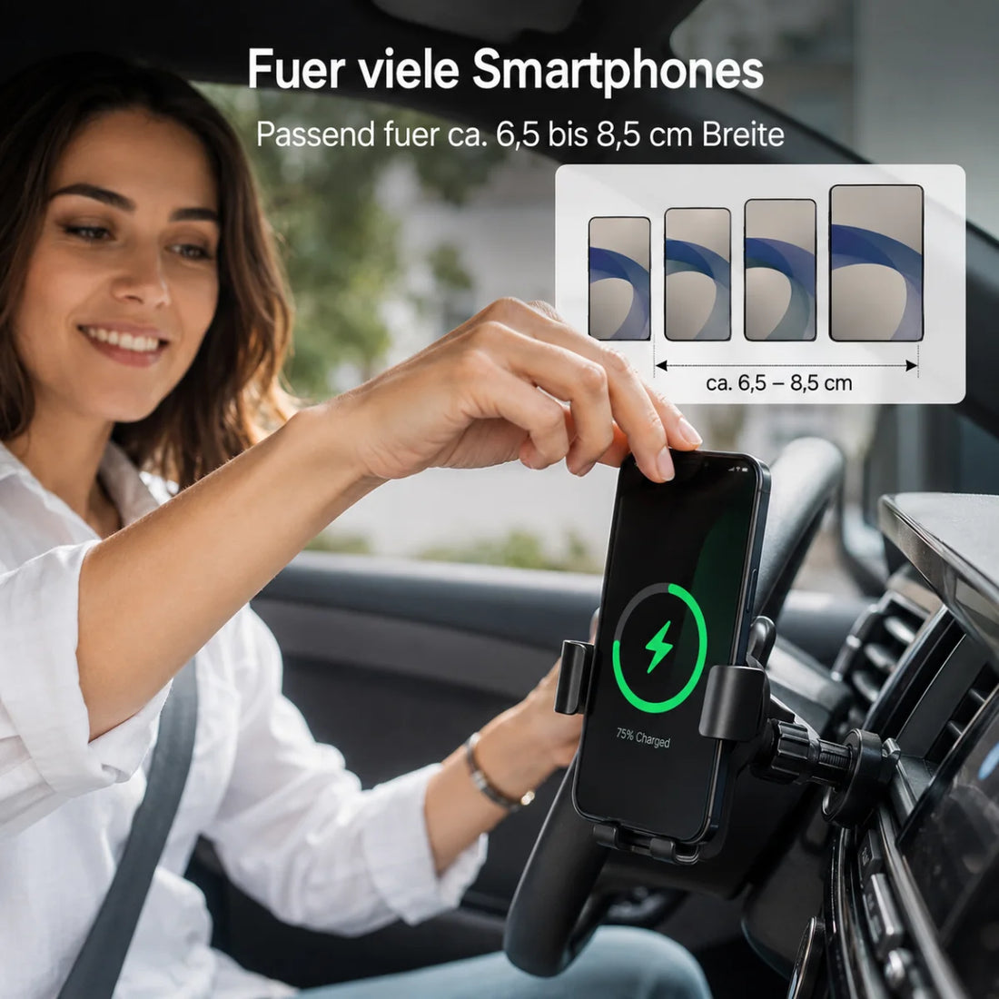 Auto-Handyhalterung mit kabellosem Laden 15 W – Detailansicht 3