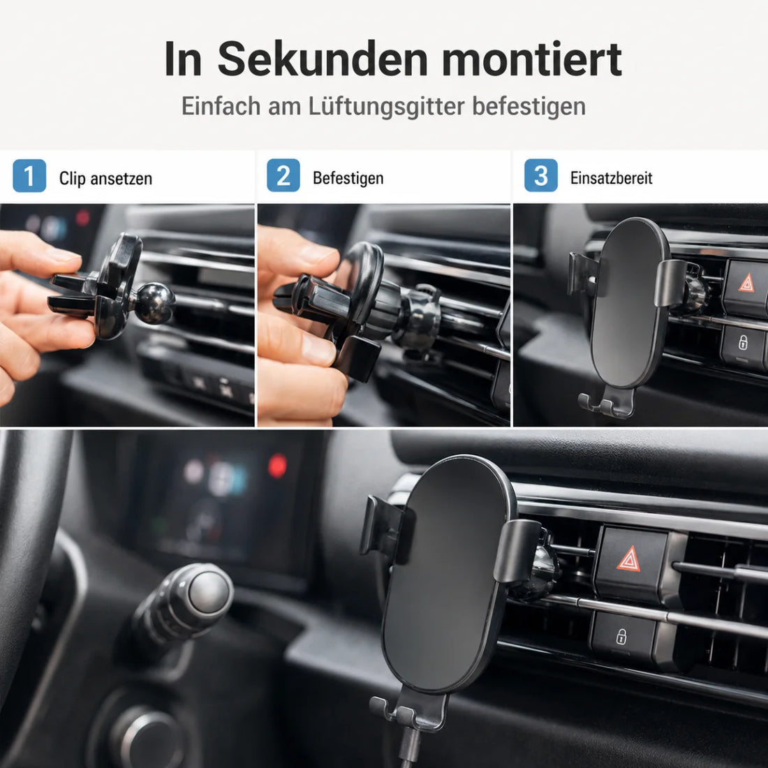 Auto-Handyhalterung mit kabellosem Laden 15 W – Detailansicht 4