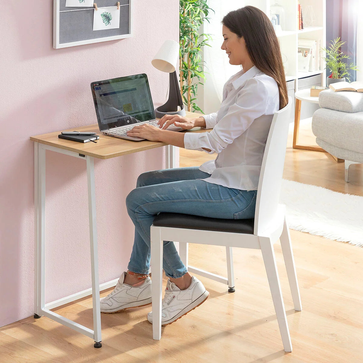 Klappschreibtisch Dolenkaf in Beige und Weiß