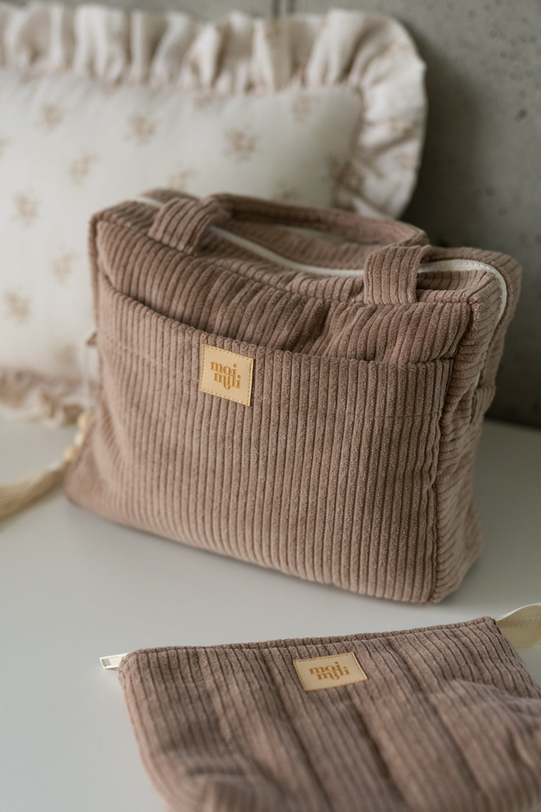 Kosmetiktaschen-Set 2-teilig – Latte – Detailansicht 4