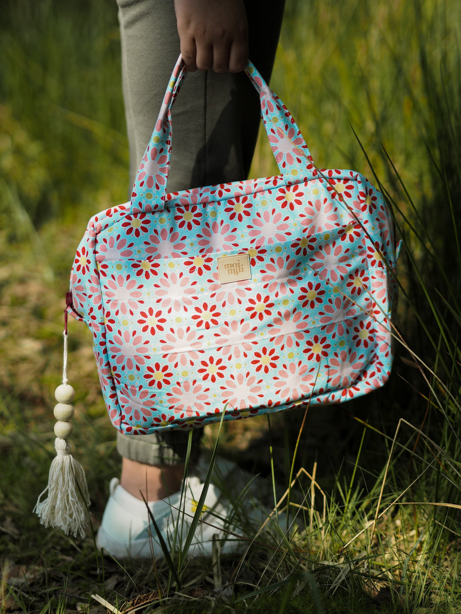 Große Kosmetiktasche – Red Flowers