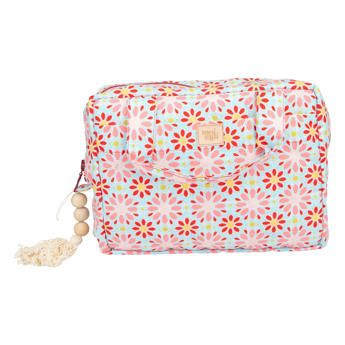 Große Kosmetiktasche – Red Flowers – Detailansicht 3