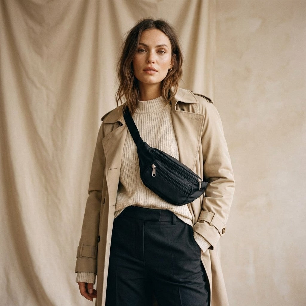 Leder – Bauchtasche Nr. 22 – Schwarz