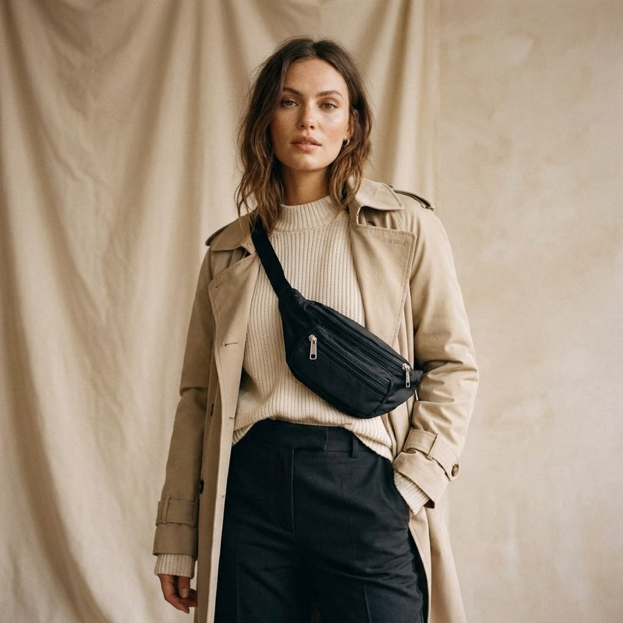 Leder – Bauchtasche Nr. 22 – Schwarz