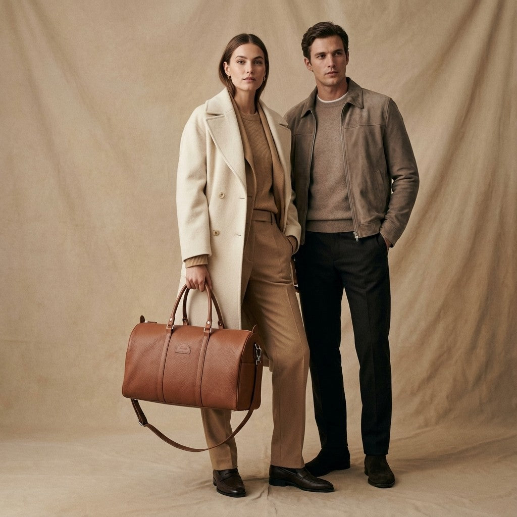 Leder – Reisetasche 20L – Hellbraun – Produktansicht 2