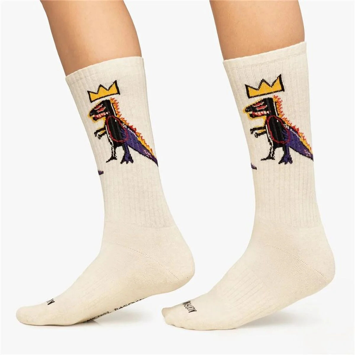 Sportsocken Jimmy Lion Basquiat Pez Dis – Beige und Braun – Produktansicht 3