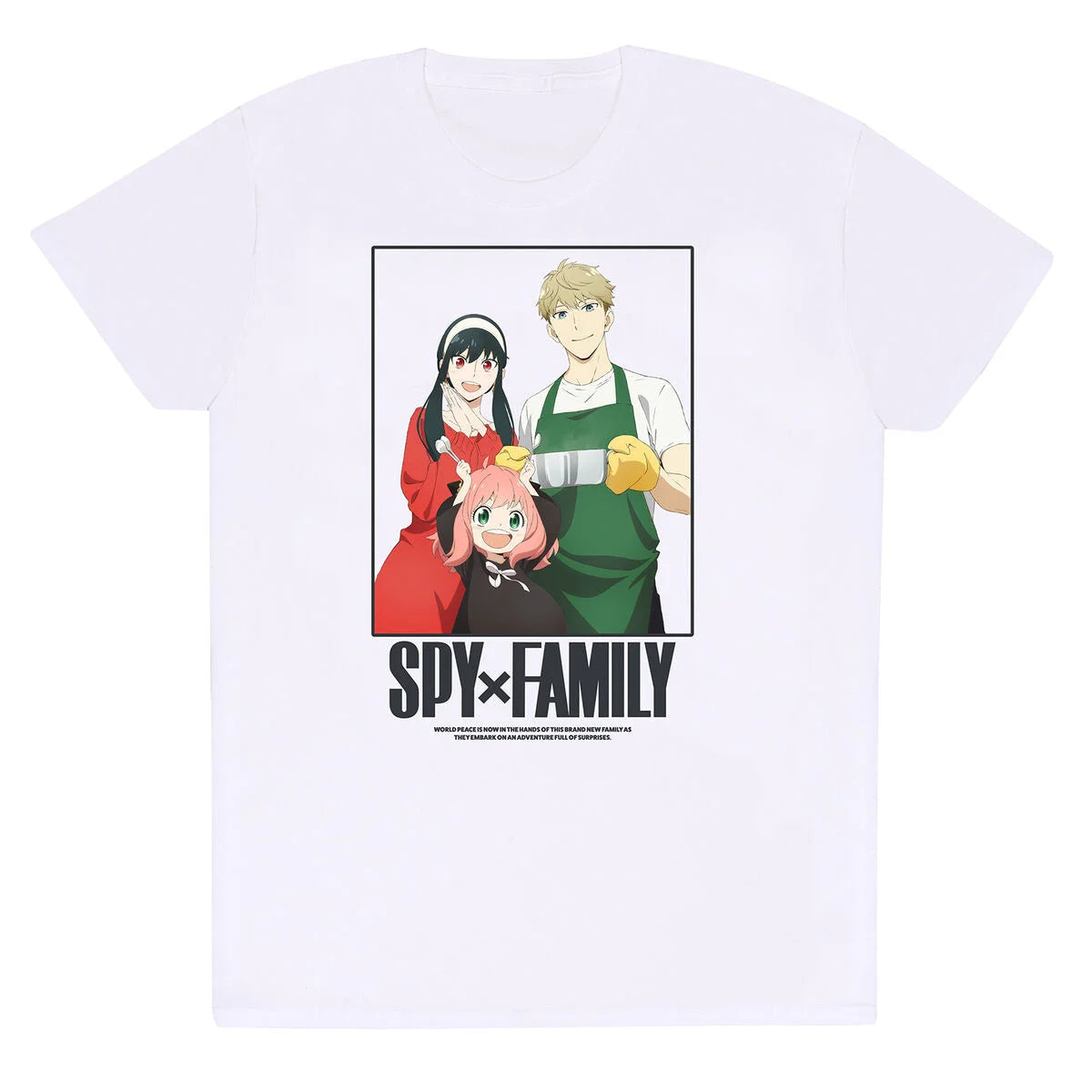 Weißes SPY x FAMILY Full of Surprises Unisex-T-Shirt mit Frontmotiv