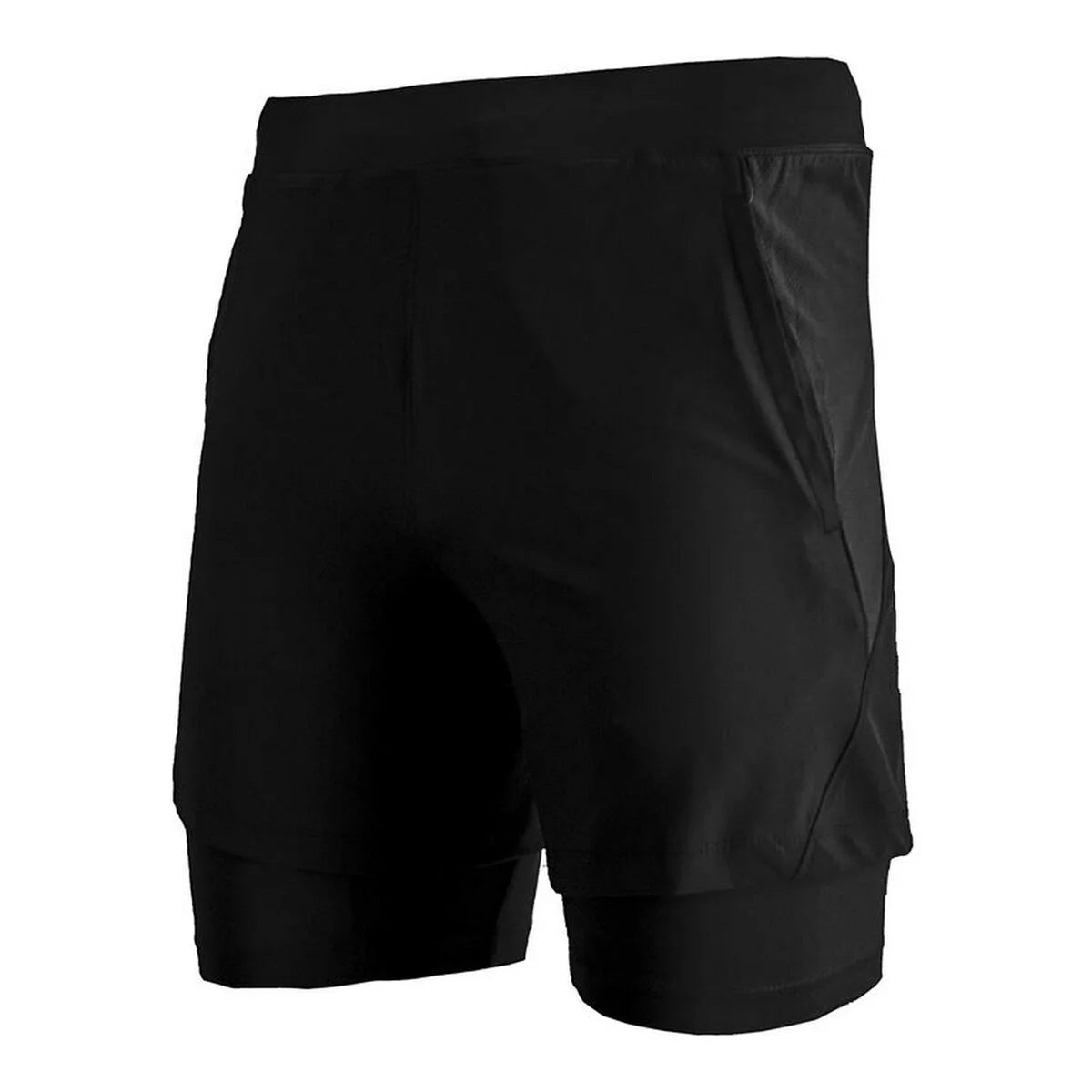 Schwarze Joluvi Best Running Herren-Sportshorts in Vorderansicht