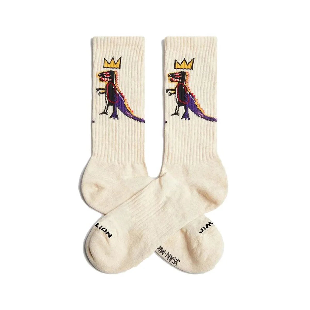 Jimmy Lion Basquiat Pez Dis Sportsocken in Beige und Braun als Paar