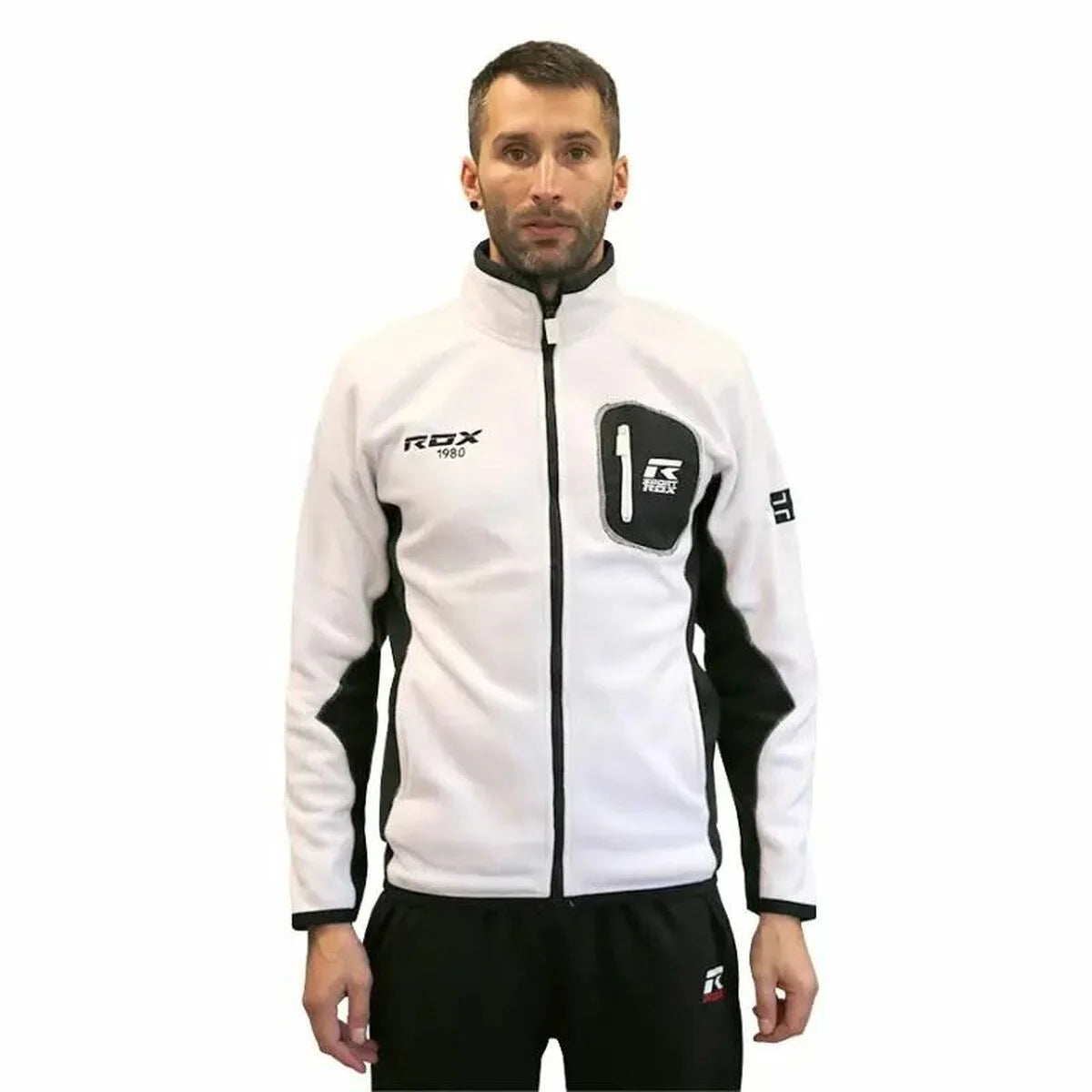 Weißer Rox R-Aircraft Herren-Fleecepullover in Trageansicht