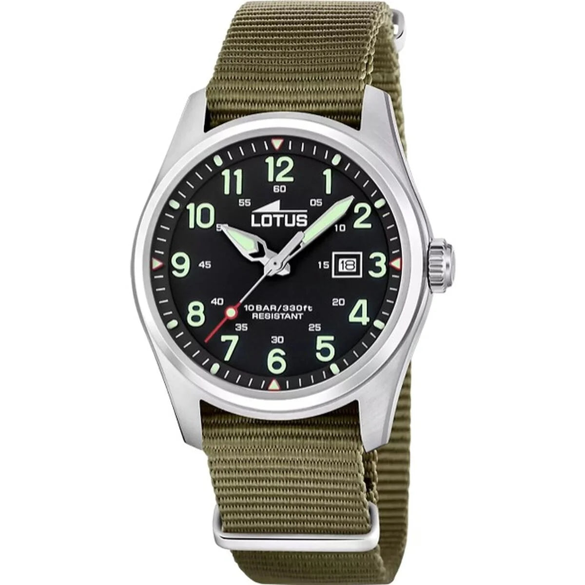 Lotus 19055/4 Herrenuhr in Schwarz und Khaki