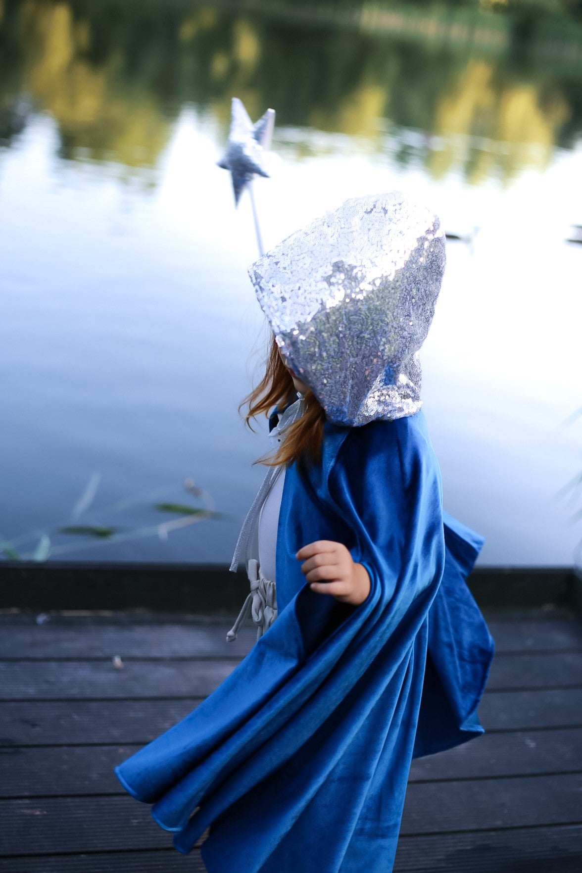 Kinder-Kostümumhang – Snow Queen, Blau – Produktansicht 3