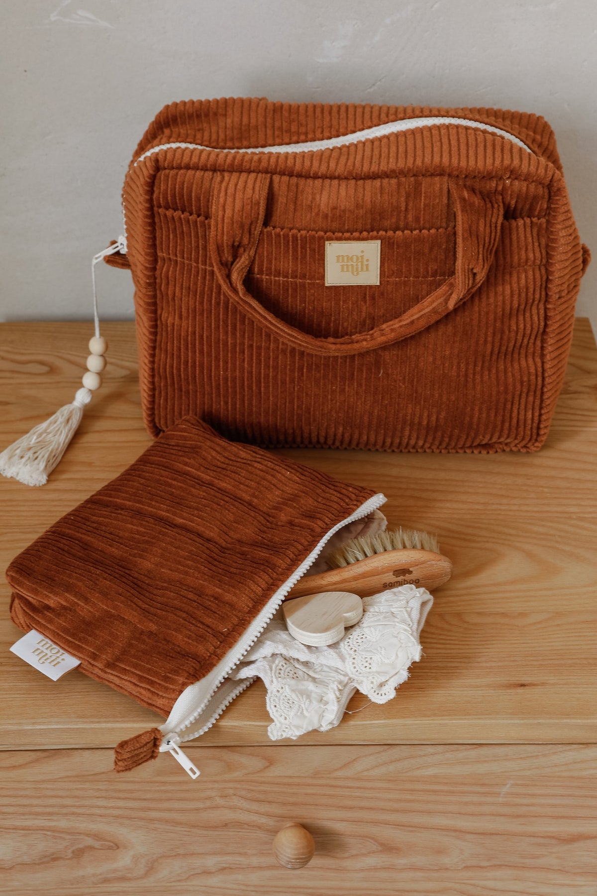 Kosmetiktaschen-Set 2-teilig – Karamell – Produktansicht 2