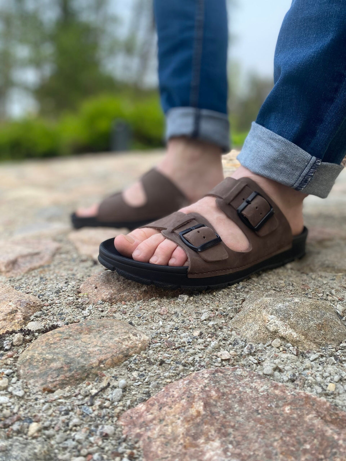 Märt Herren Sandalen – Dunkelbraun Nubuk – Produktansicht 4