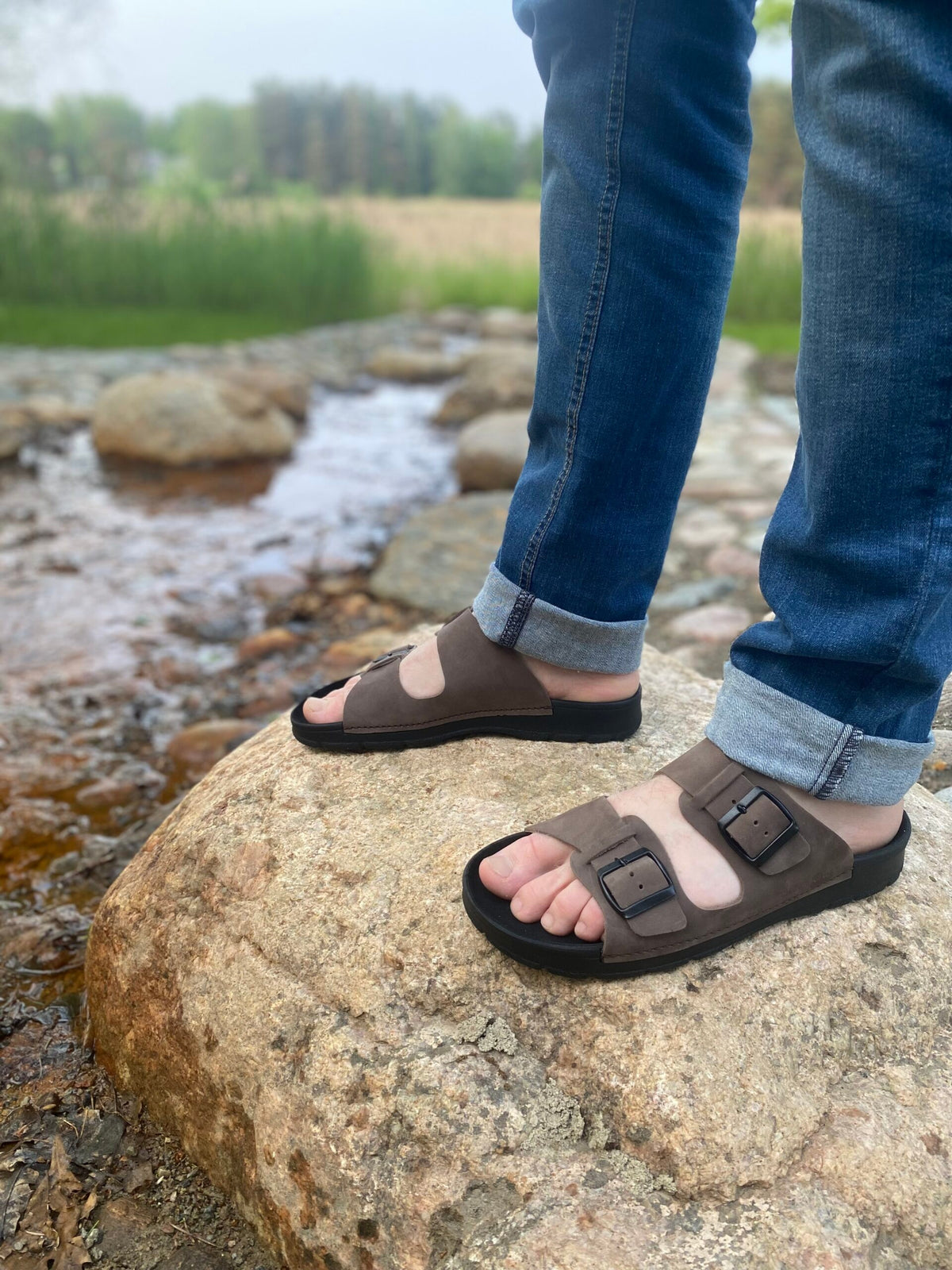Märt Herren Sandalen – Dunkelbraun Nubuk – Produktansicht 3