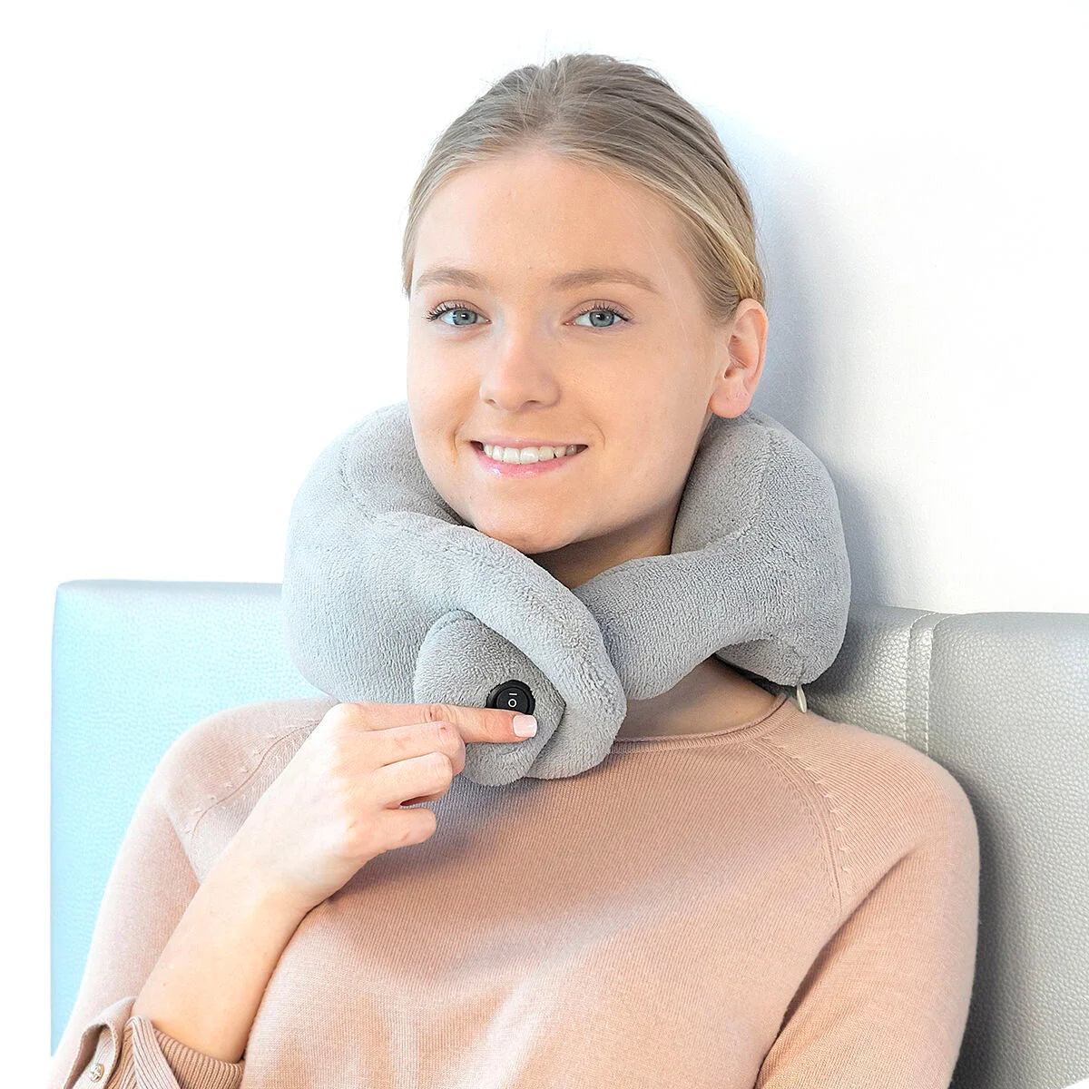 Graues Newor Nackenmassagekissen mit Vibration
