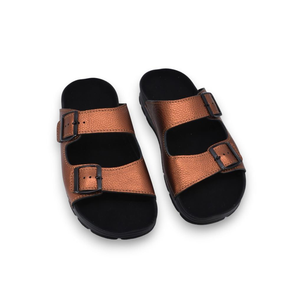 Meeliku Damen Leder Sandalen – Bronze – Produktansicht 2