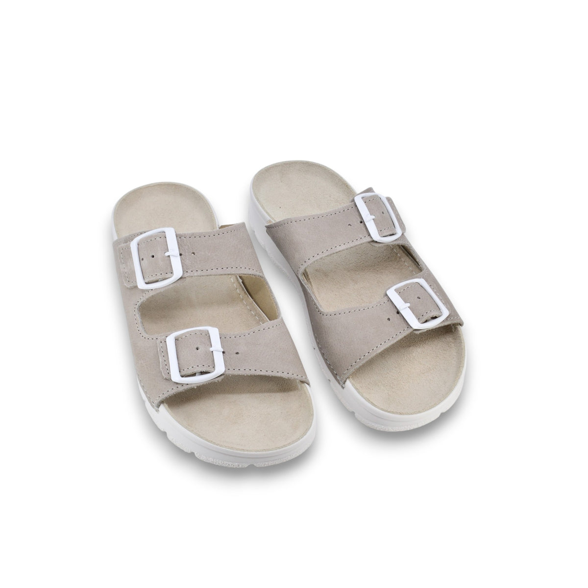 Meeliku Leder Sandalen – Grau/Weiß