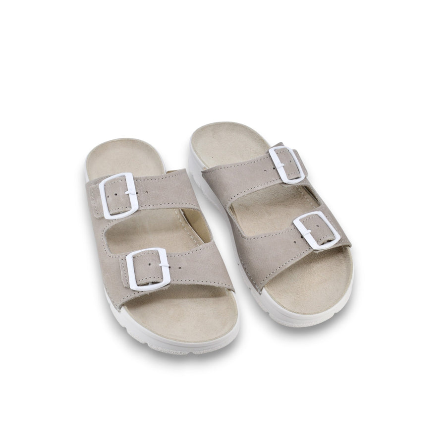 Meeliku Leder Sandalen – Grau/Weiß