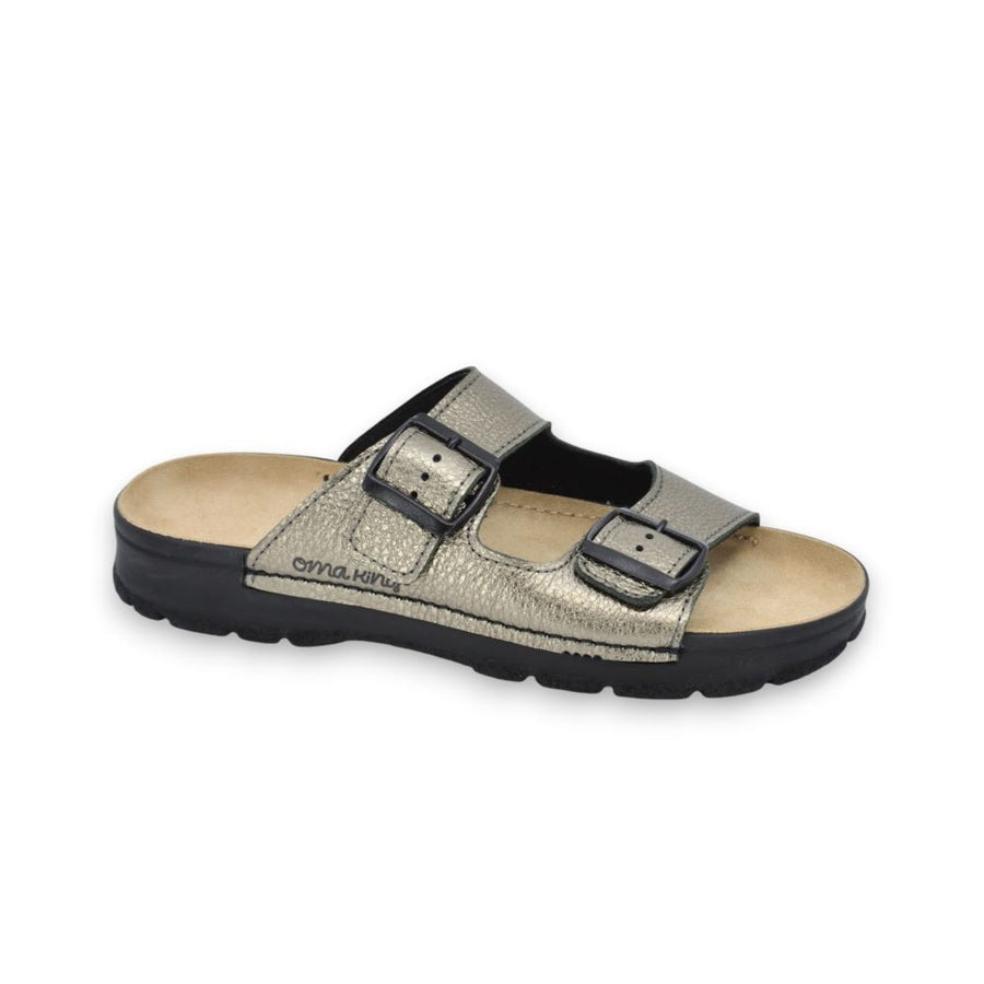 Meeliku Damen Leder Sandalen – Metallic