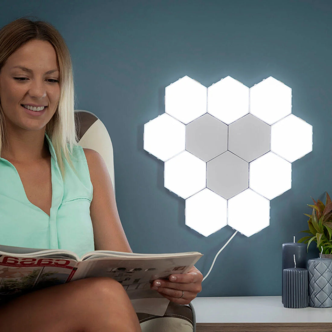 Modulare LED-Wandpanels Tilight 3er-Set – Detailansicht 2