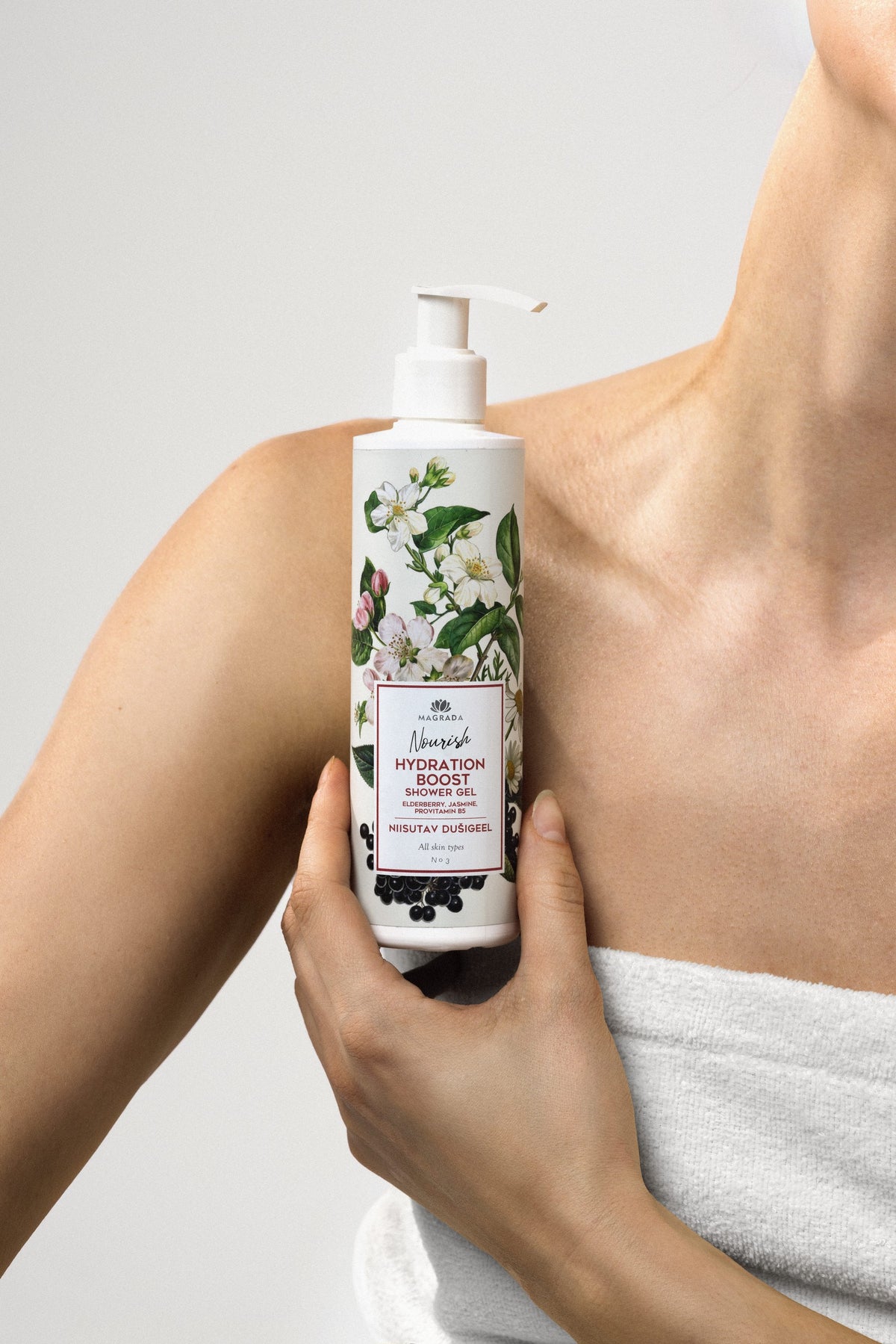 Feuchtigkeitsspendendes Duschgel mit Holunder und Jasmin, 250 ml