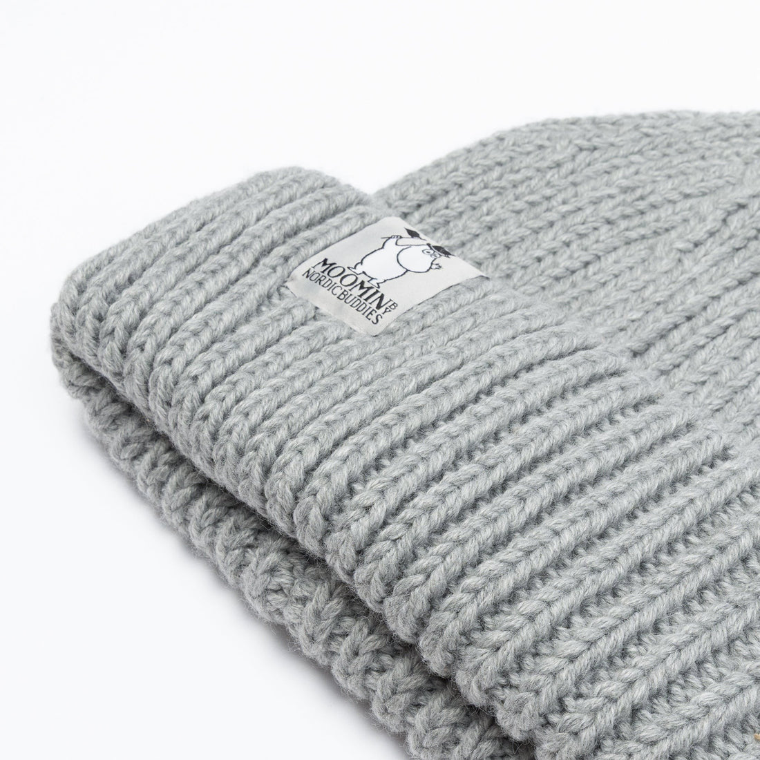 Grobstrick – Beanie Moominpappa – Grau – Detailansicht 1