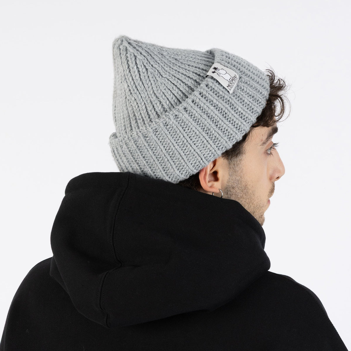 Grobstrick – Beanie Moominpappa – Grau – Produktansicht 2