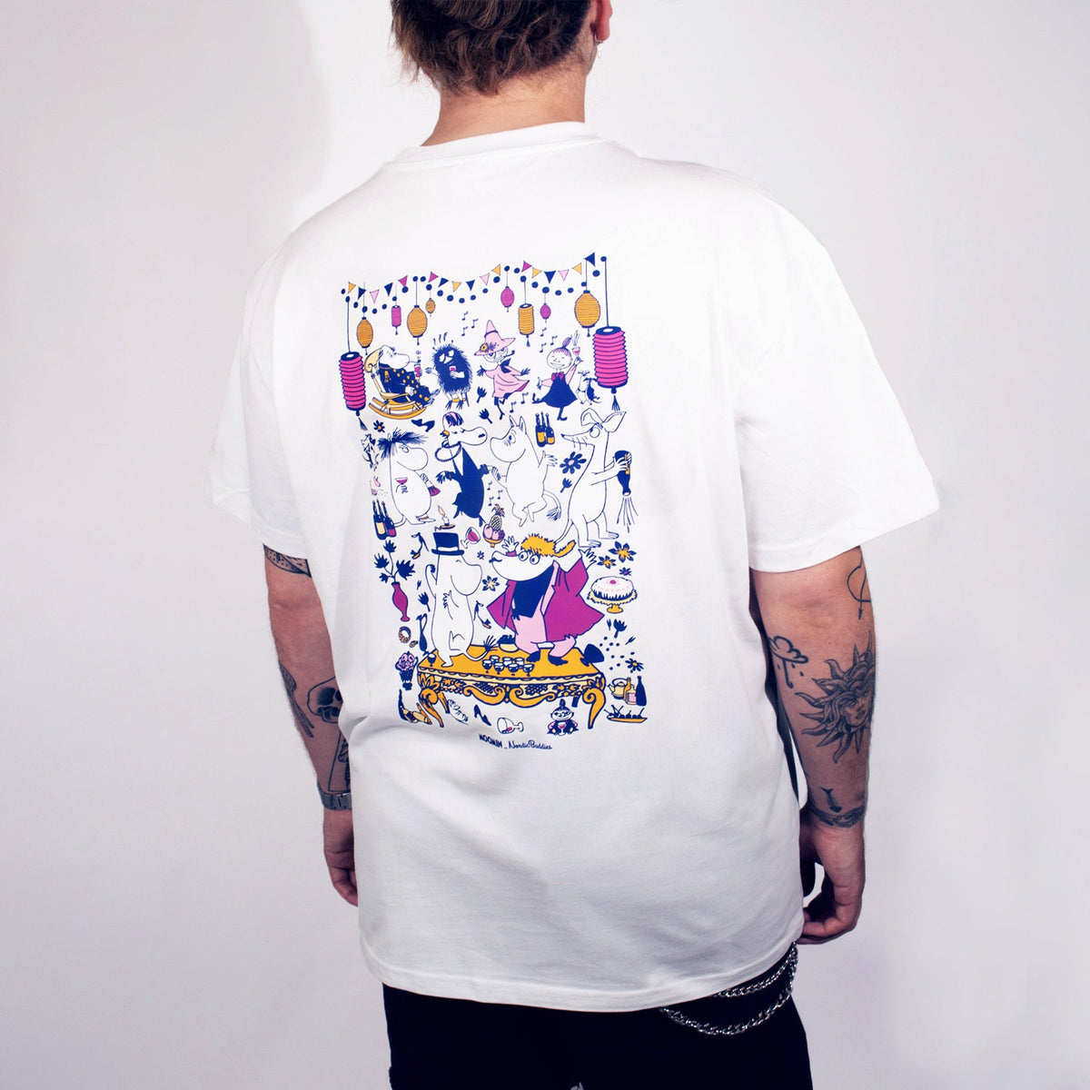 Schweres Unisex-T-Shirt Moomin Party – Weiß – Produktansicht 5