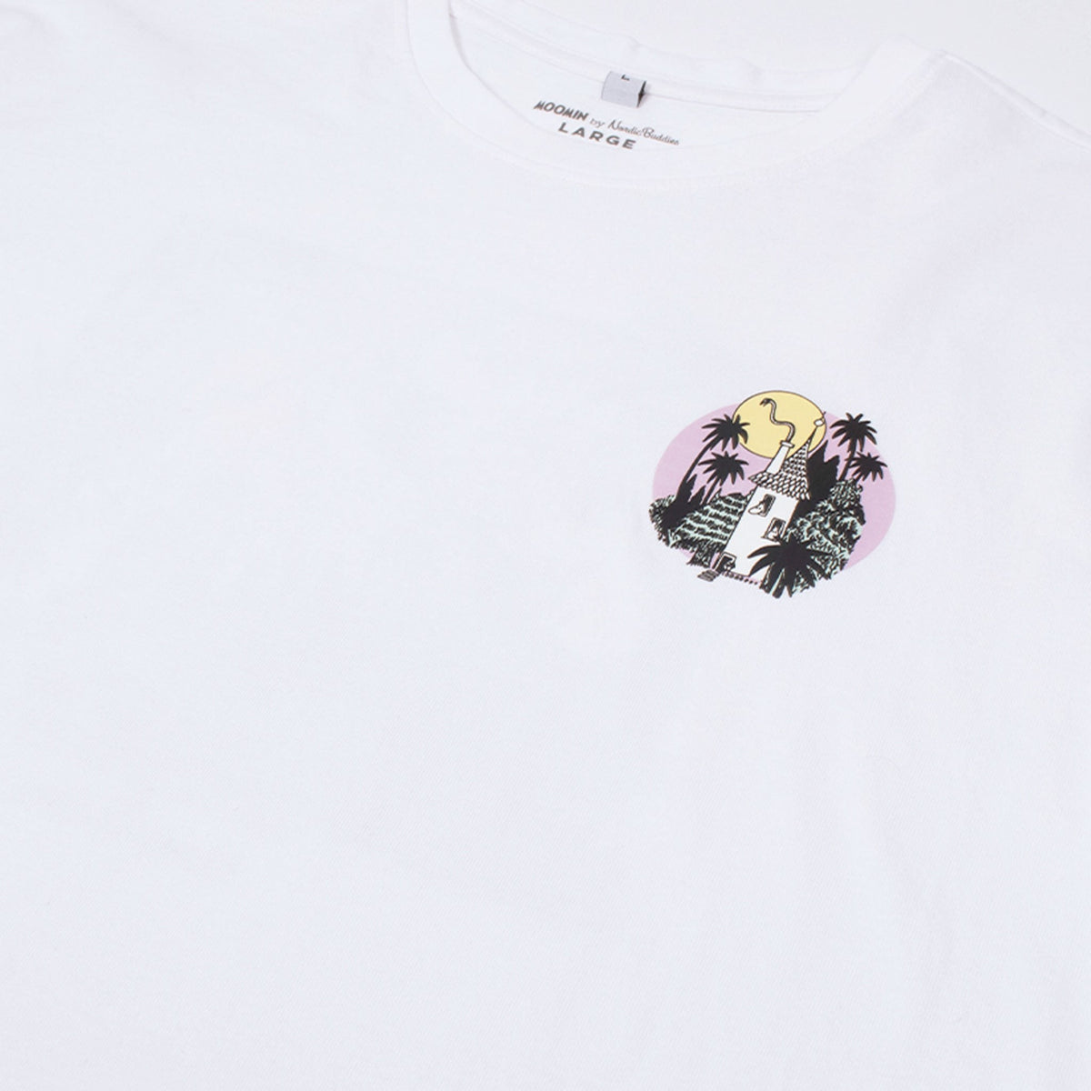 Schweres Unisex-T-Shirt Moomintroll Jungle – Weiß – Produktansicht 4