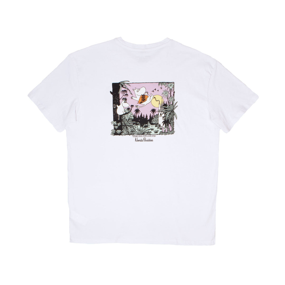 Schweres Unisex-T-Shirt Moomintroll Jungle – Weiß – Produktansicht 5