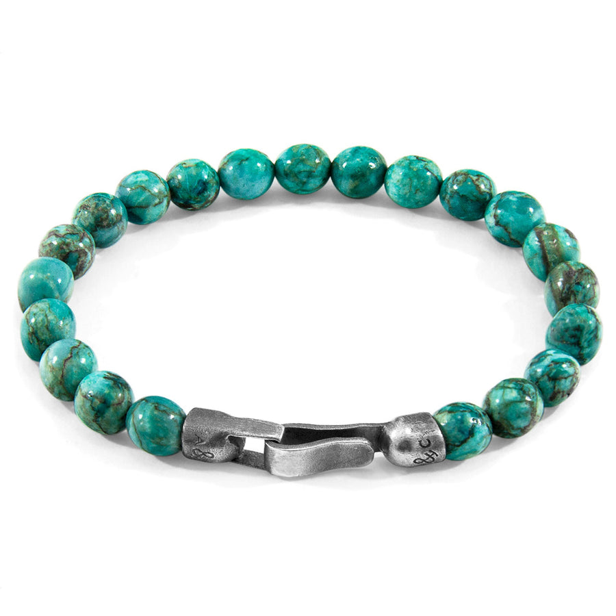 Nachi Silberarmband mit Steinperlen – Blauer Türkis