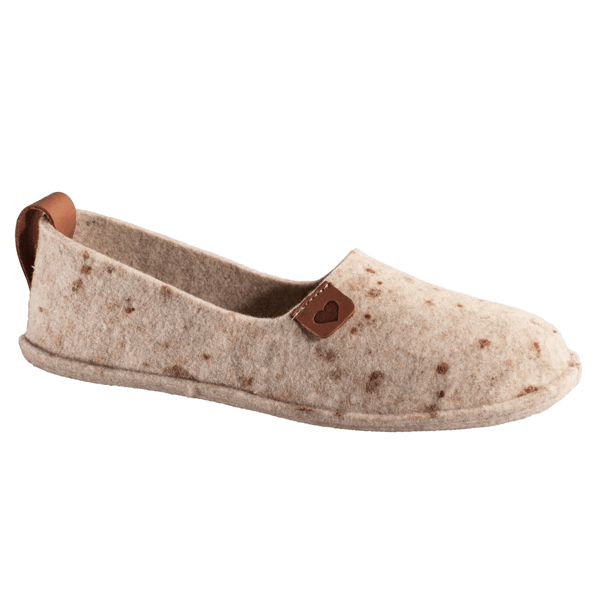 Naturfilz und Gummisohle Hausschuhe Toku – Beige – Produktansicht 2