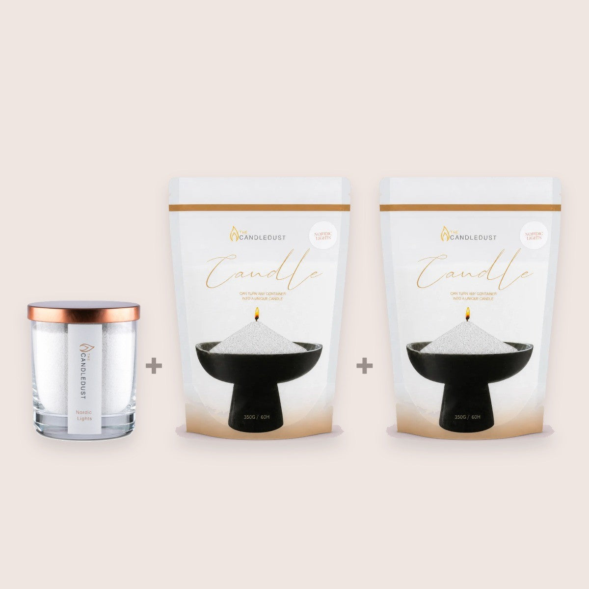 Nordic Lights Starterset, 160 g Kerze + 2 × 350 g Nachfüllungen