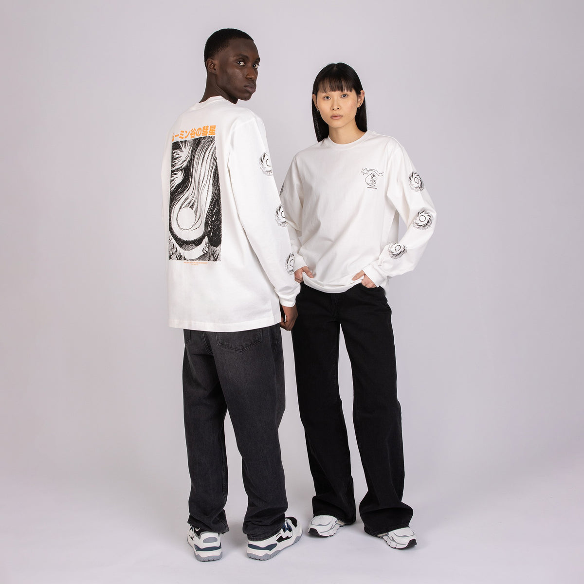 Unisex – Langarmshirt Novels mit Rippbündchen – Weiß – Produktansicht 3
