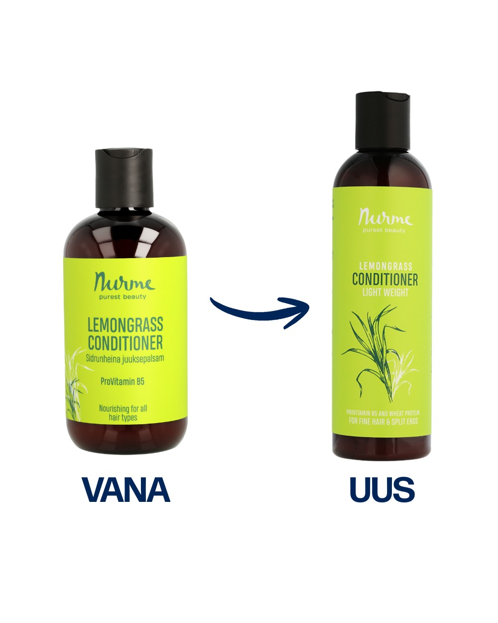 Nurme Zitronengras-Haarspülung für feines Haar, 250 ml – Produktansicht 2
