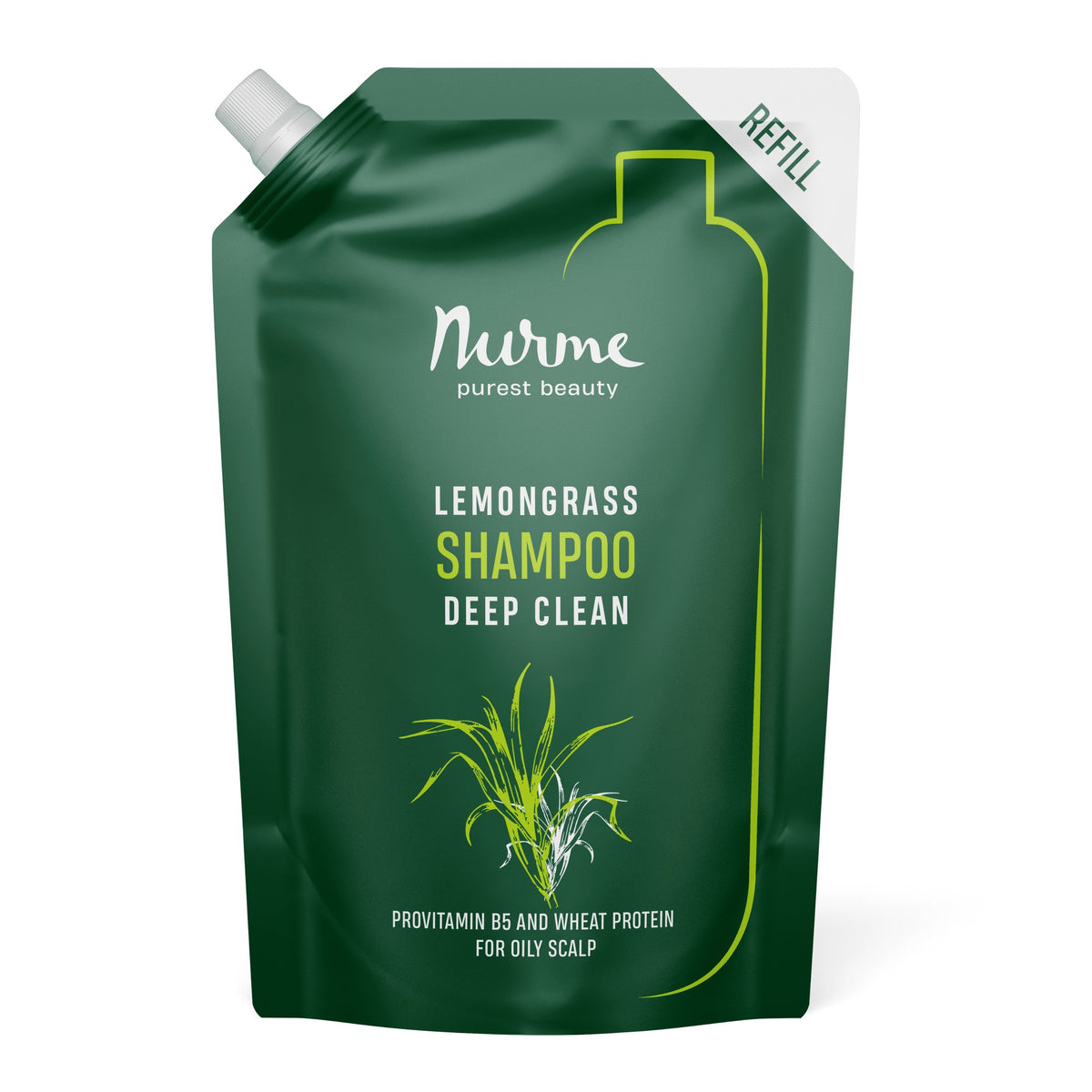 Nurme Lemongrass Shampoo Refill for Oily Scalp, 500 ml