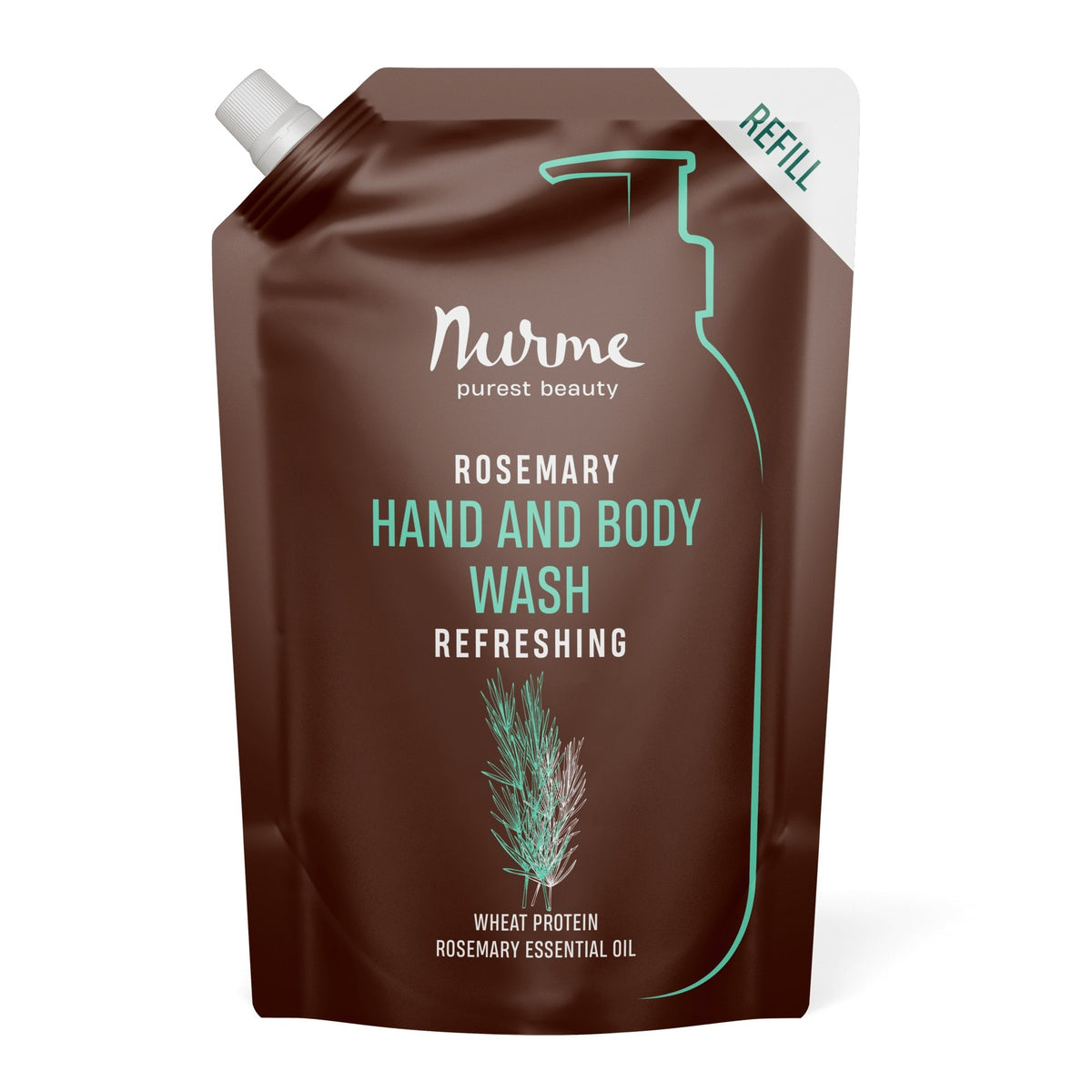 Nurme Refreshing Rosemary Hand & Body Wash Refill, 500 ml
