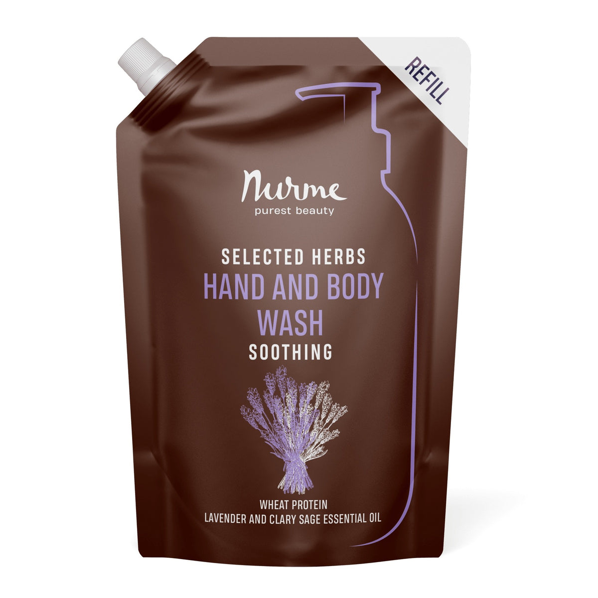 Nurme Selected Herbs & Lavender Hand & Body Wash Refill, 500 ml